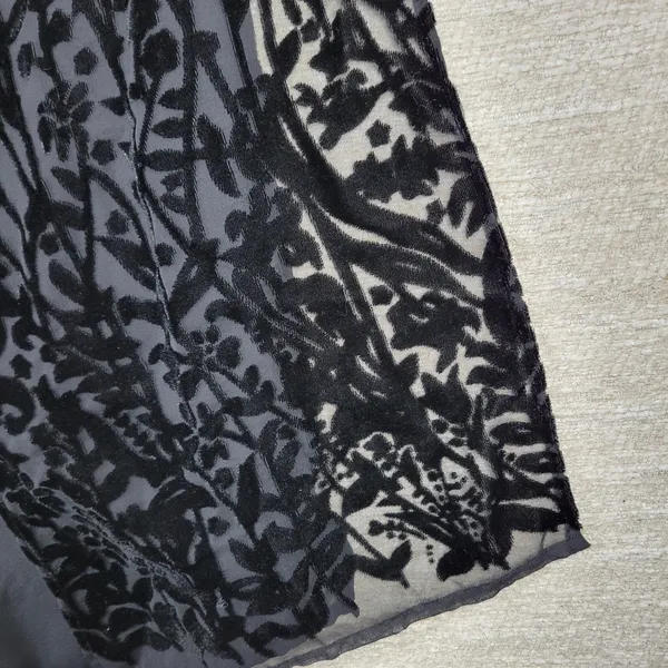 VTG Ronni Nicole Velvet Burnout Wide Leg Pants M Black Sheer Holiday Party - Image 12