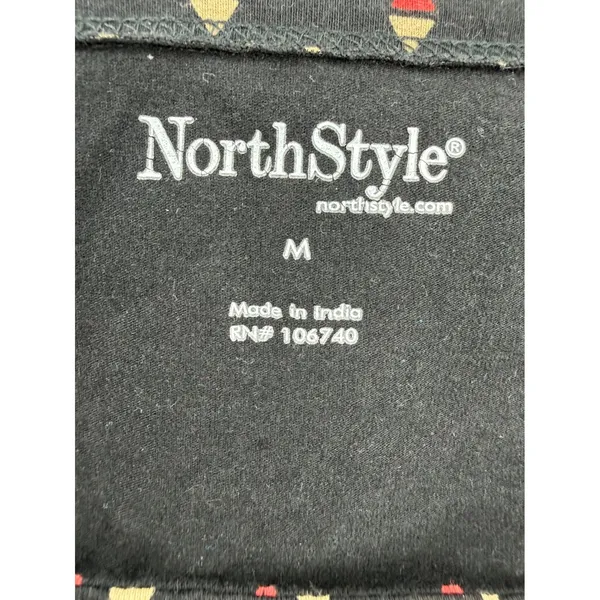 NorthStyle Womens M Black Red Geometric Print Square Neck Fit Flare Pocket Dress - Image 3