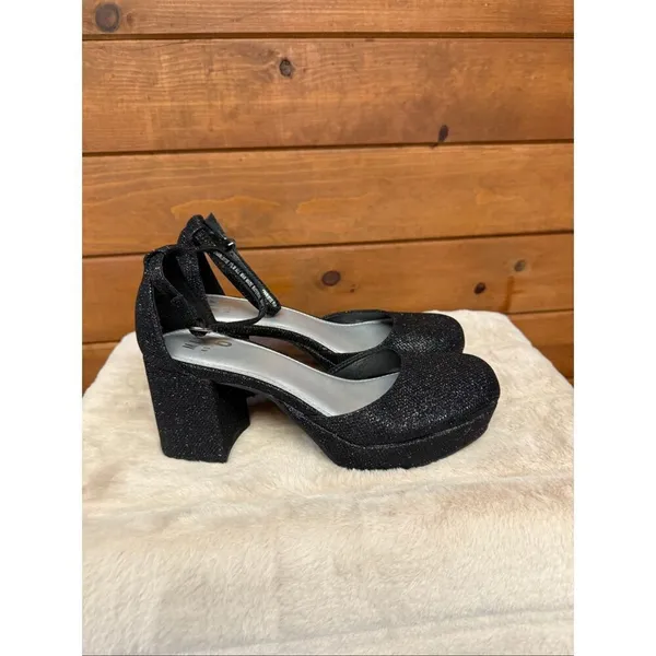Mix No. 6 Charlotte pumps block heel Black/Silver glitter Sz 6 NWOT - Image 2