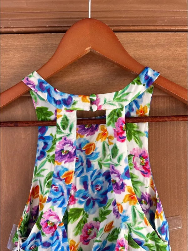 NWT For Love and Lemons Lucy Open Back Cutout Mini Dress Multi Floral Women’s XS - Image 7