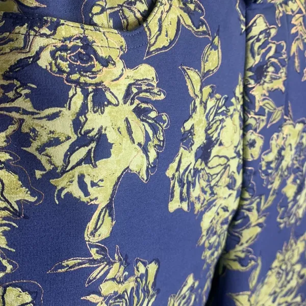 Soft Surroundings Elisabetta Blue Green Floral Gold Detail Pants W-045 Sz XS - Image 4