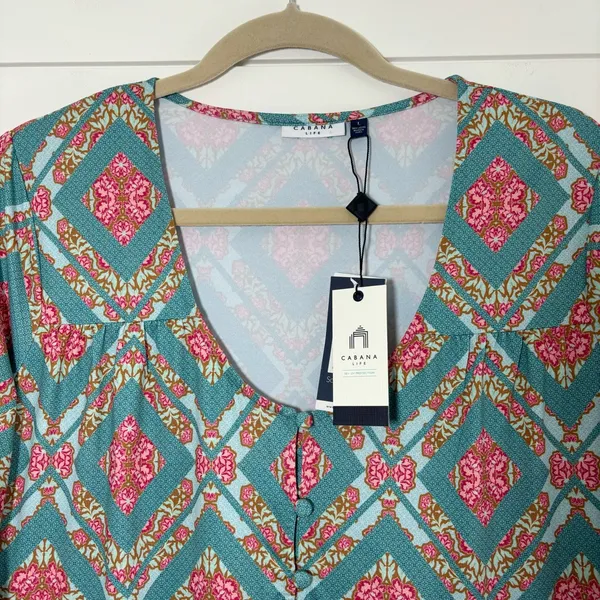 Cabana‎ Life UPF 50+ Manchester Babydoll Dress size L - Image 4