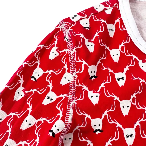 Roller Rabbit Pima Cotton Limited Edition Stag Deer Holiday Pajamas Red Size XS - Image 6