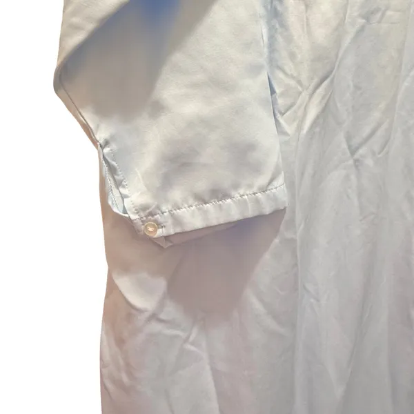 Kay Anna Brushed Back Satin Nightgown L Blue Long Long Sleeve Grandmacore‎ EUC - Image 6