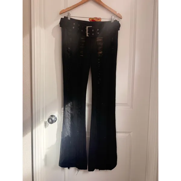 I.AM.GIA Kasmir Distressed Jeans W/ Belt Small Punk Goth LA‎ Streetwear - Image 2