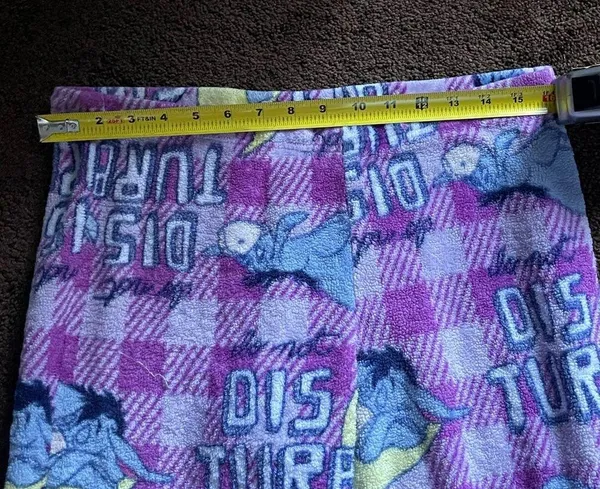 Disney sleepy Eeyore purple do not disturb fuzzy pajama top and bottoms M - Image 14