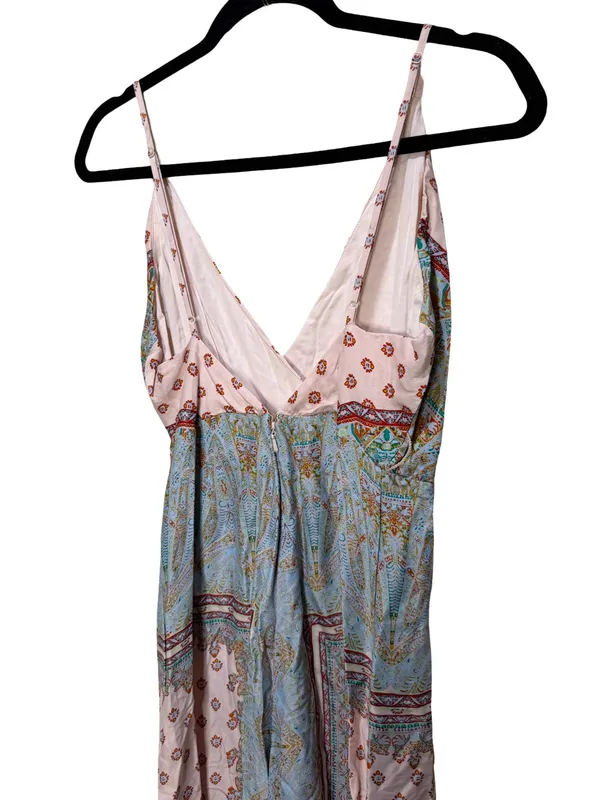 Free People Britt Printed Playsuit Jumpsuit Romper Silky Wide Leg Size 2 - Image 10