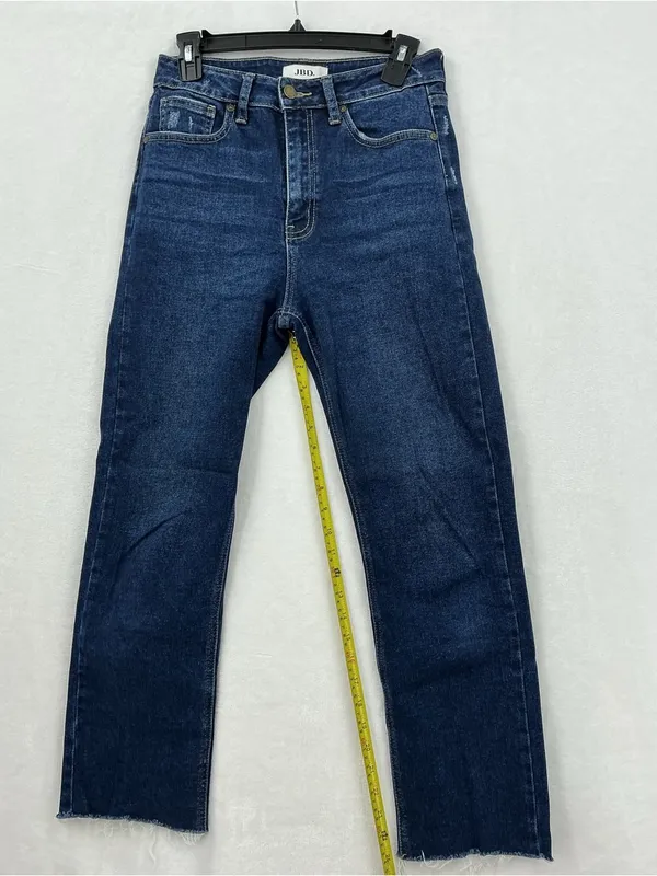 Navy Women's Straight Leg Jeans Blue Size 27 - Image 7