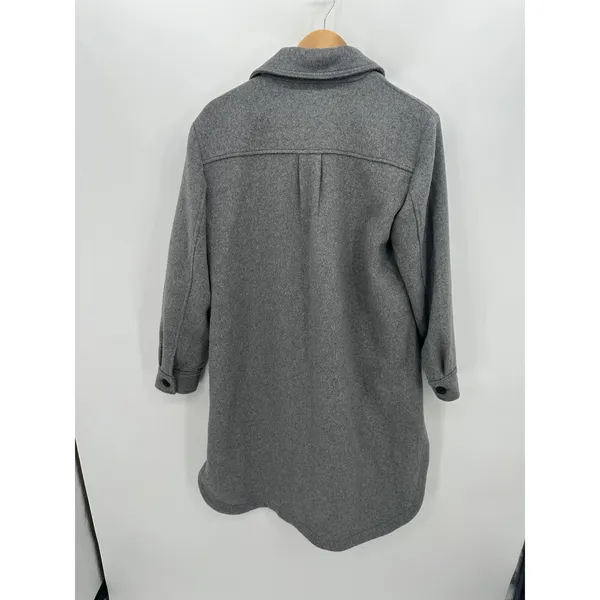 LOFT Womens Heather gray Wool Blend Long Coat Size S‎ Pocket Winter Warm NWT - Image 2