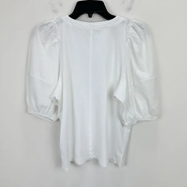 J.Crew Madewell Puff Sleeve Tee Shirt Cotton Top Relaxed Minimalist Eyelet White S NWT - Image 9
