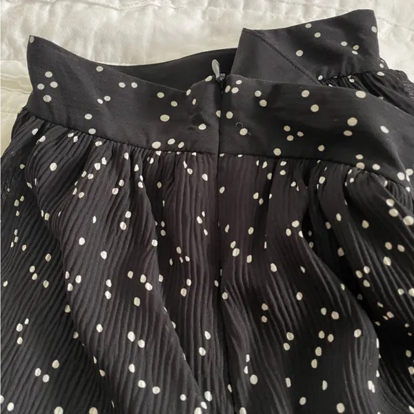 Zara black and white polka dot tiered skirt - Image 4