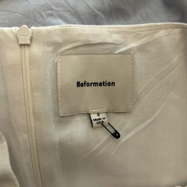 Reformation Veranda Linen Miniskirt - Image 3