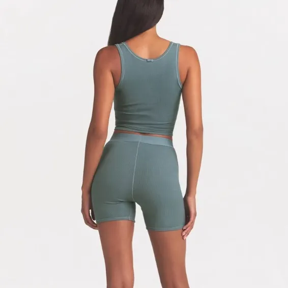 SKIMS Kyanite Cotton Rib Tank and Boxer Matching Set - Image 2