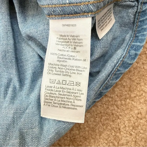 Madewell Chambray Denim Darted Button-Up Long Sleeve Shirt XS - Image 7