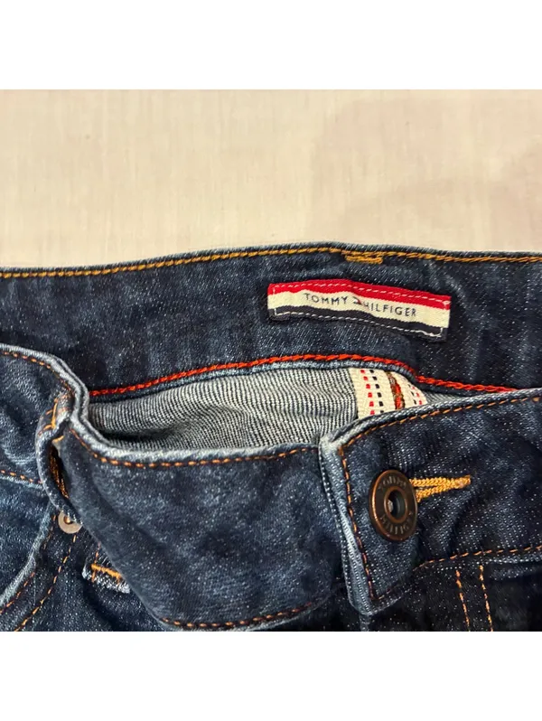 Tommy Hilfiger Womens Cuffed Denim Shorts Dark Wash Mid Rise Size 2 - Image 5