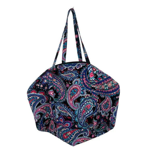 Vera Bradley Duffle Bag Women Large Multicolor Paisley Quilted Travel Weekender - Image 5