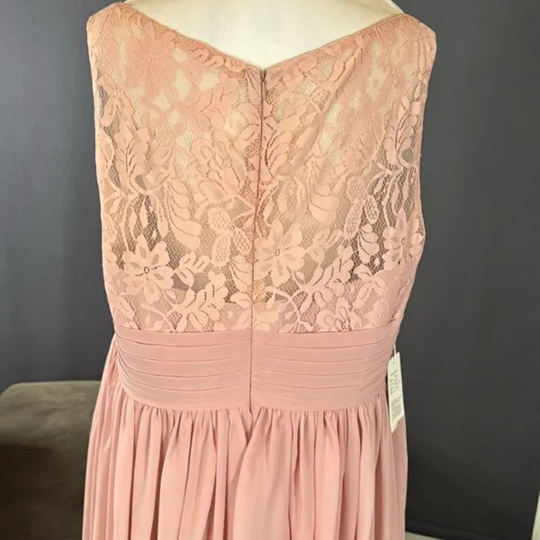 Women’s Pink Chiffon Full Length Mother of Bride Bridesmaid Formal Dress 16 NWT - Image 5