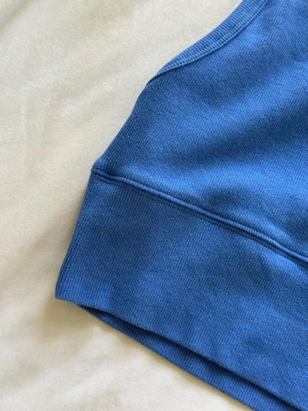 Aritzia TNA Ribbed Blue Crewneck Crop - Image 5