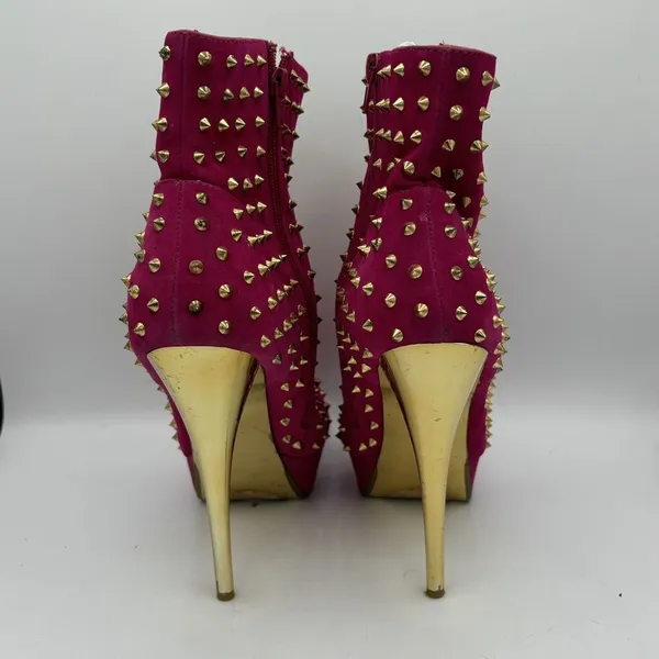 Goldfish Women Sz 9-9.5M Pink Stiletto 5" Hi‎ Heels Shoes Spike Dancer Glam Rock - Image 3