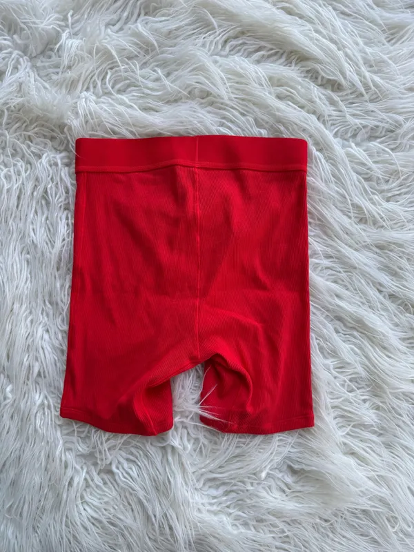 Skims Cotton Rib Boxer Cranberry XXS - Image 5