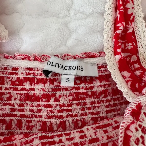 Olivaceous Red Smocked Dress - Image 4