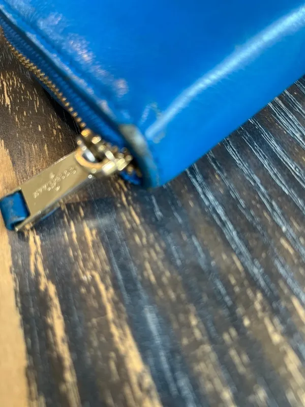 Cole Haan Blue Leather Zip Around Wallet - Image 5