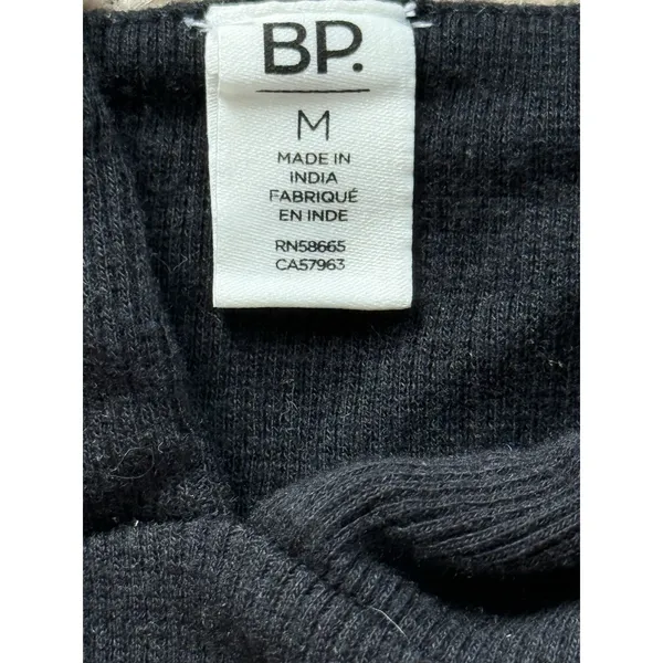 NWT BP Nordstrom Sleeveless‎ Crop Tank Black Medium Organic Cotton Stretch - Image 3