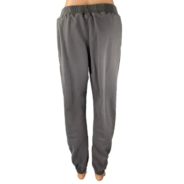 DFYNE Women's Gray High Rise Pull On Tapered Athletic Jogger Sweat Pants Size S - Image 3