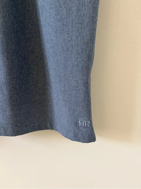 Albion Fit Cap Sleeve Chambray Going Places Athleisure Travel Casual Mini Dress M - Image 3