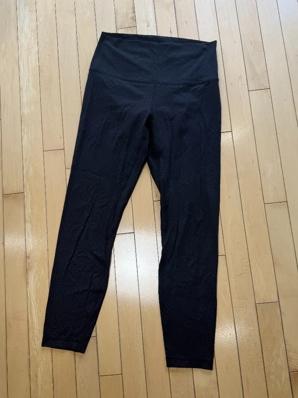 LULULEMON Black Grey Charcoal Patterned Leggings Size 8 - Image 3
