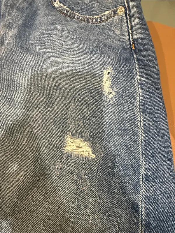 Zara mini jean denim skirt distressed premium denim collection skirt size small! - Image 8