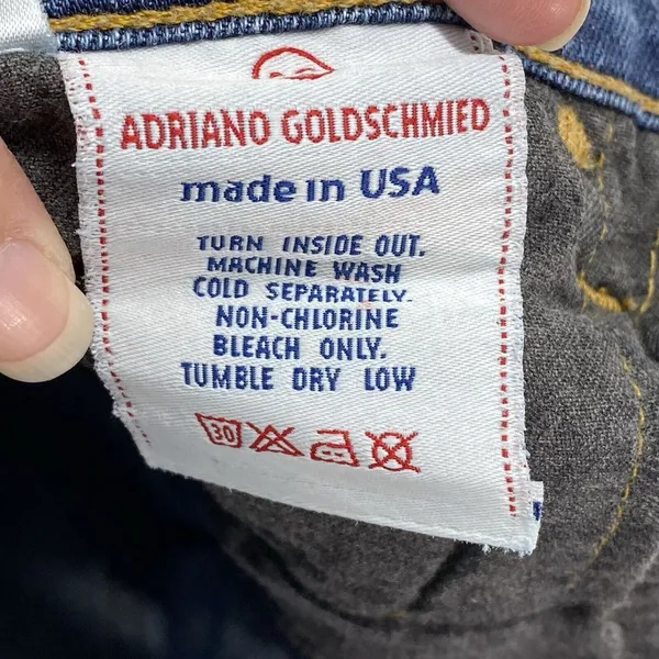 Adriano Goldschmied The Damsel Jeans Womens 28R Blue Denim Straight‎ Made In USA - Image 9