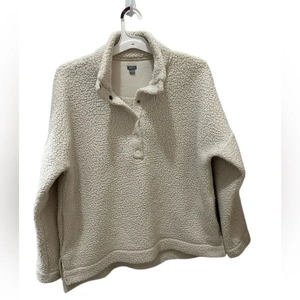 AERIE Ivory Cloud Sherpa Oversized Sweater Super Soft Cozy size Medium - Image 2