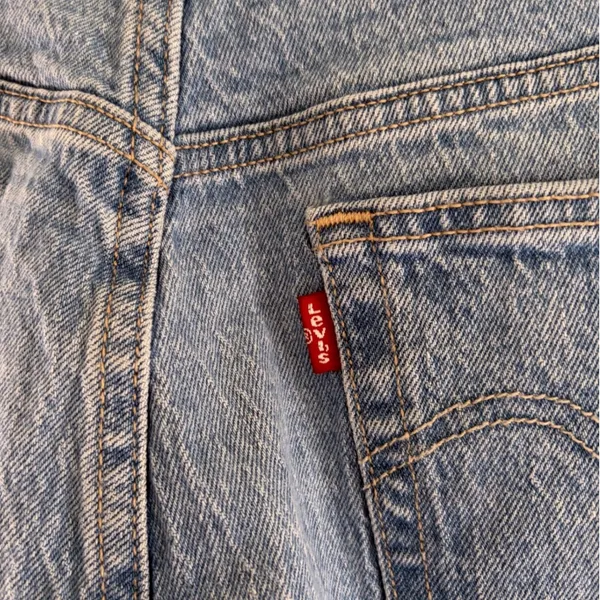 Levis 501 S High Rise Skinny Jeans Light Wash Raw Hem‎ Button Fly Denim 31x28 - Image 8