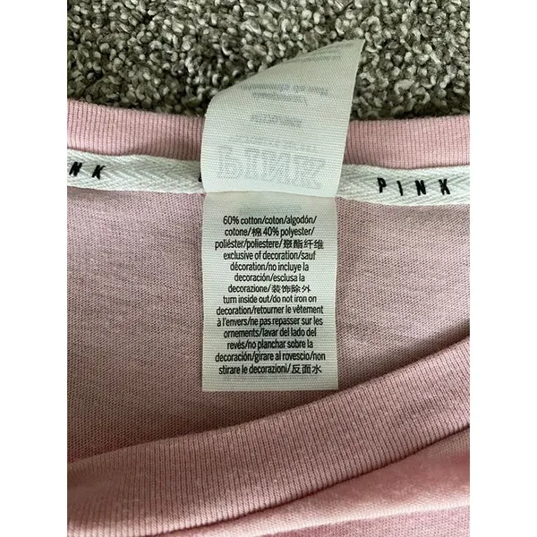 PINK Victoria’s Secret Light Pink Crewneck Tee Shirt Size M - Image 4