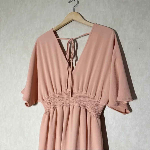 Baltic Born Women’s Vera Maxi Dress V-Neck Wedding Bridesmaid in Salmon XL - Image 9