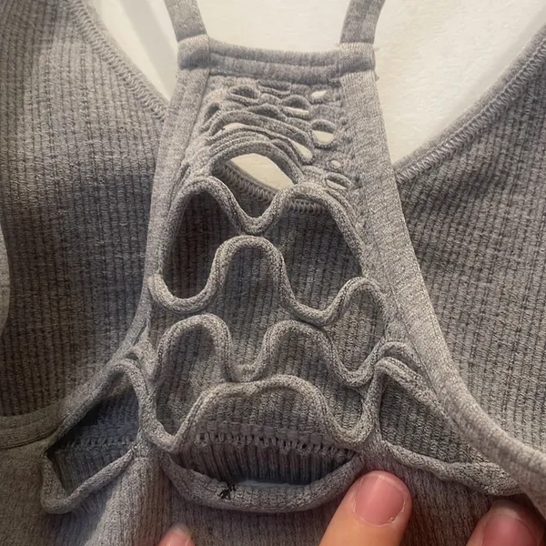Intimately free people bra gray sports bra razor back size small - Image 4
