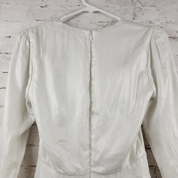Revolve DUNDAS x Harlow Mini Dress in Metallic Ivory XS *No Brooch* - Image 7