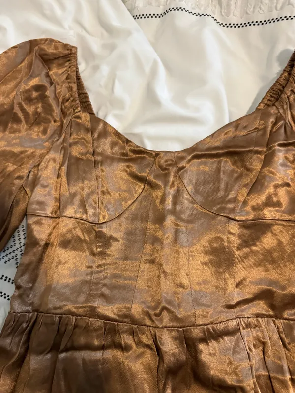 Altar'd State Long Sleeve Bronze Dress - Image 2