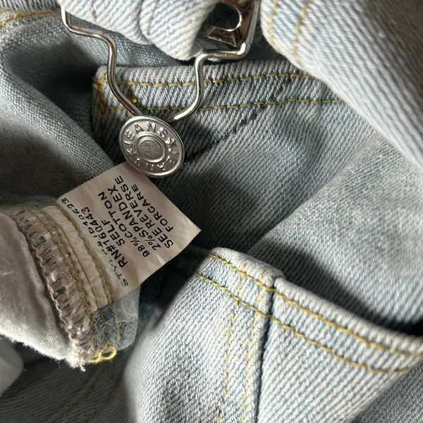 J.NNA‎ Denim Overall Mini Dress Size Small - Image 9