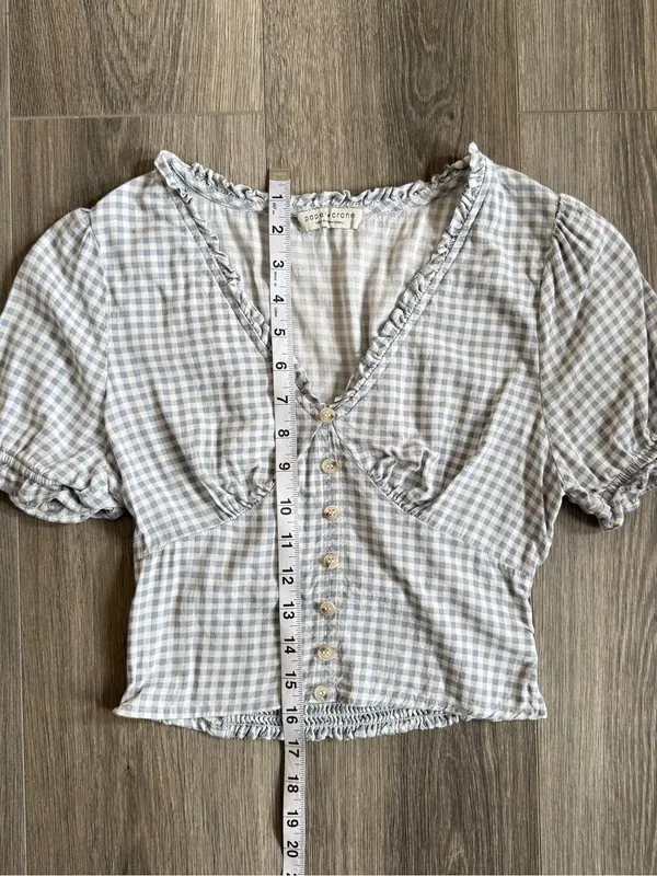 Paper Crane Gingham Crop Top Size Small Preppy Coquette Boho Twee Dainty - Image 6