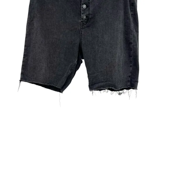 Free‎ People We The Free Crvy Bermuda Shorts Exposed Button Fly Faded Black 34 - Image 7