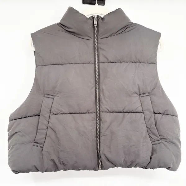 Altar'd State Womens Black Cropped‎ Puffer Cinch Back Gorpcore Outdoor Vest XL - Image 3