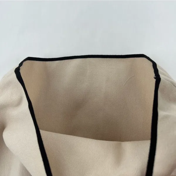 Mable Cream Skirt Black Trim‎ Stretch Ribbed Knit Mini High Rise Size L - Image 5
