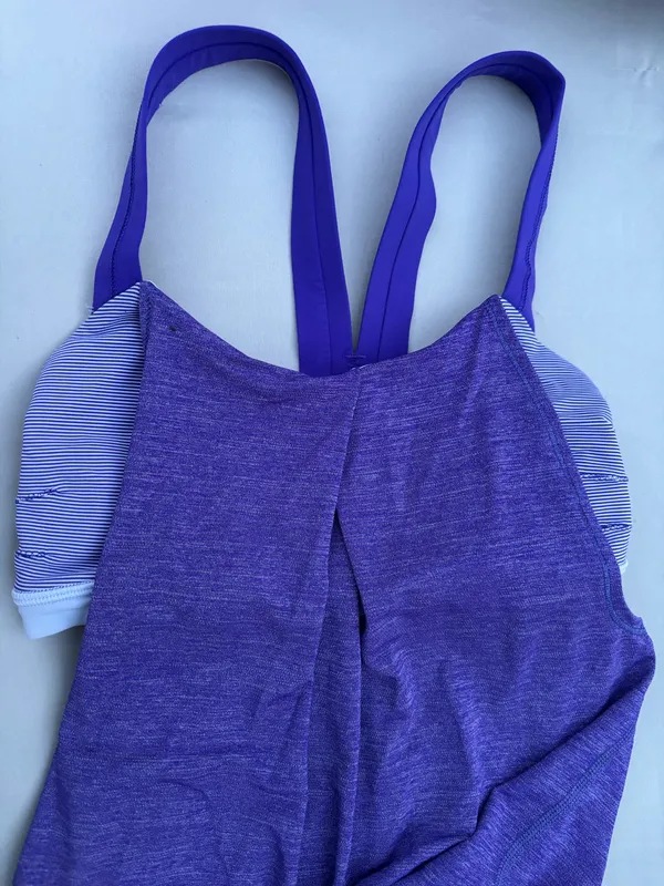 Lululemon Rest Less Tank Top Heather Bruised Berry Wee Striped Women’s Size 2 - Image 3