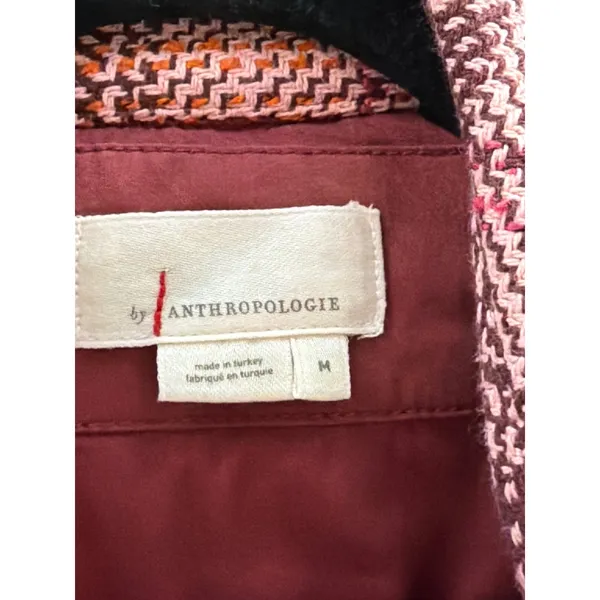 Anthropologie Hudson Plaid Shirt Jacket Pink Plaid Button Down Shacket Size M - Image 12