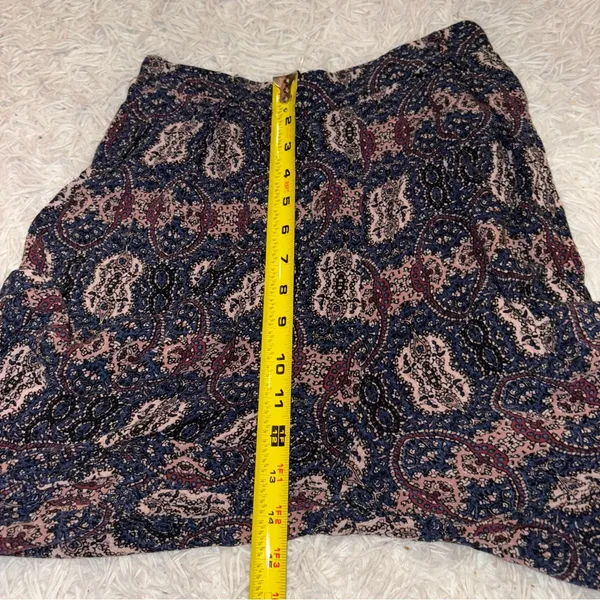 Abercrombie & Fitch Paisley Aztec Boho Crop Wide Leg Pull On‎ Pants Blue medium - Image 6