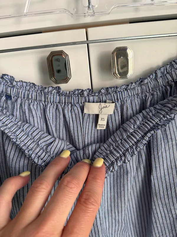 Joie Off-Shoulder Cotton Stripe Blouse - Image 3