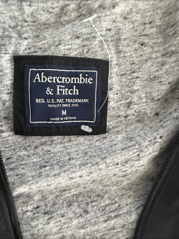 Abercrombie & Fitch Women Medium Black Full Zip Hooded Windbreaker Jacket - Image 3