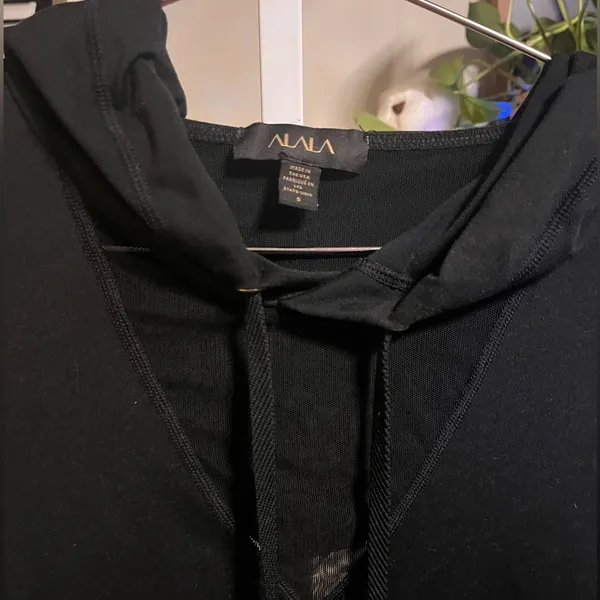 ALALA Flyweight Hoodie Tee Black Small Mesh Activewear Top - Image 6
